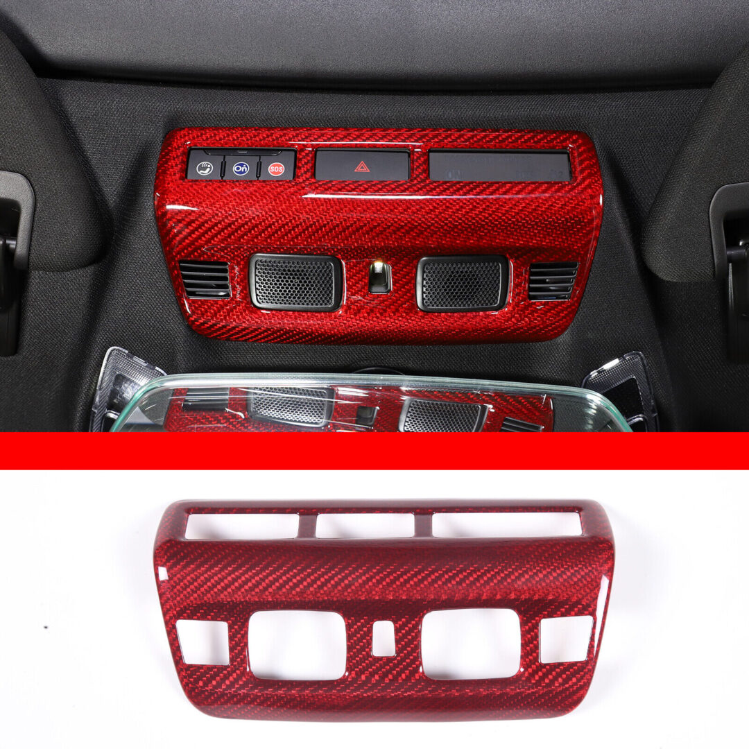 C8 Corvette Carbon Fiber Upper Roof Reading Light Panel Cover - Black / Red / Blue