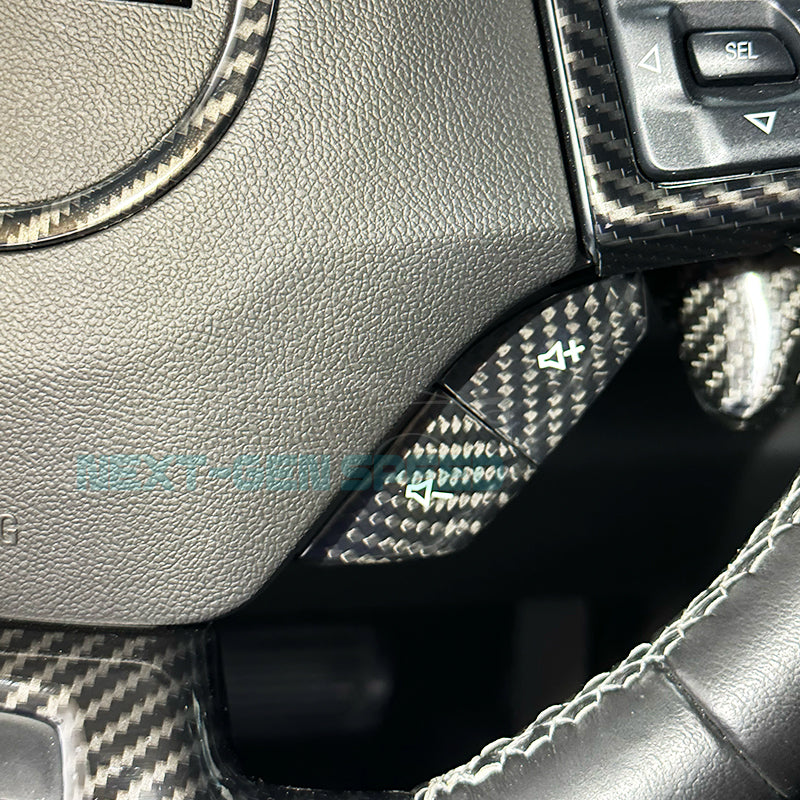 2016 - 24 Camaro Carbon Fiber Steering Volume / Fav Button Covers (Black/Red)