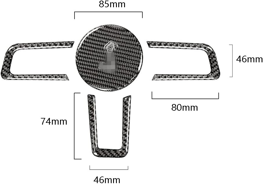 2015-24 Mustang Shelby Real Carbon Fiber Steering Wheel Trim Cover Kit
