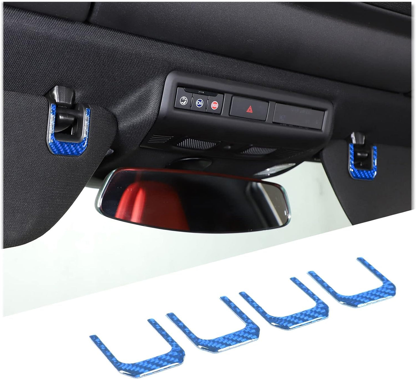 C8 Corvette Soft Carbon Fiber Sun Visor Clip Trim