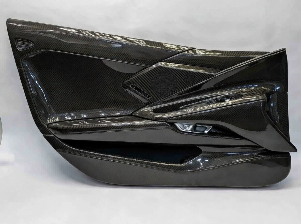 C8 Corvette Carbon Fiber Interior Door Panel Replacements image 0
