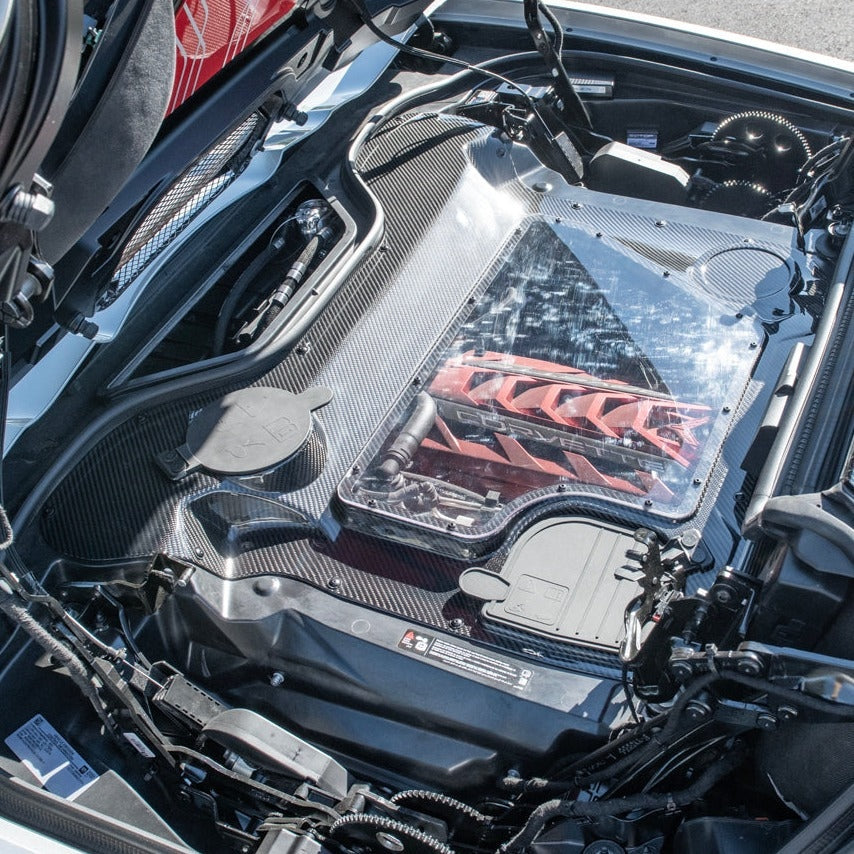 C8 Corvette HTC Carbon Fiber Engine Bay Panel Cover