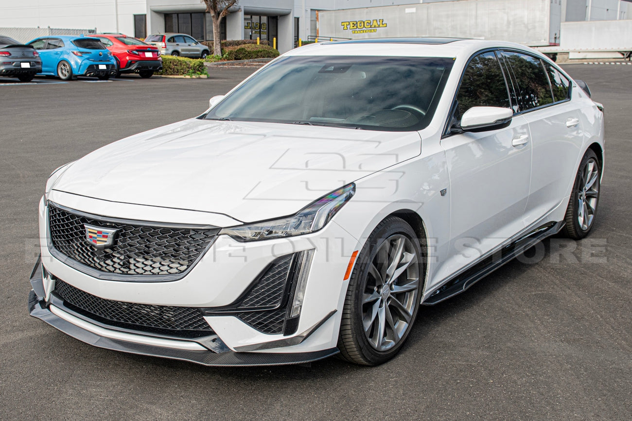 2020 - 24 Cadillac CT5-V Blackwing Style Carbon Fiber Front Splitter with Canards