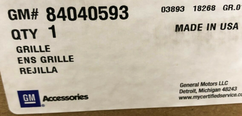 2016 - 18 Camaro SS Red SEMA Style Lower Grille (84040593)