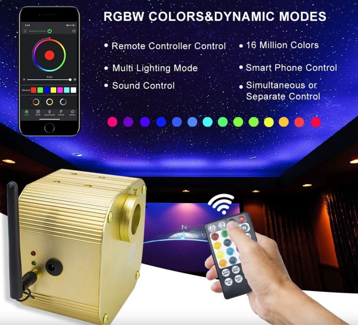 Starlight Headliner Ceiling 16W Projector Kit (Ultra Bright + Twinkle)