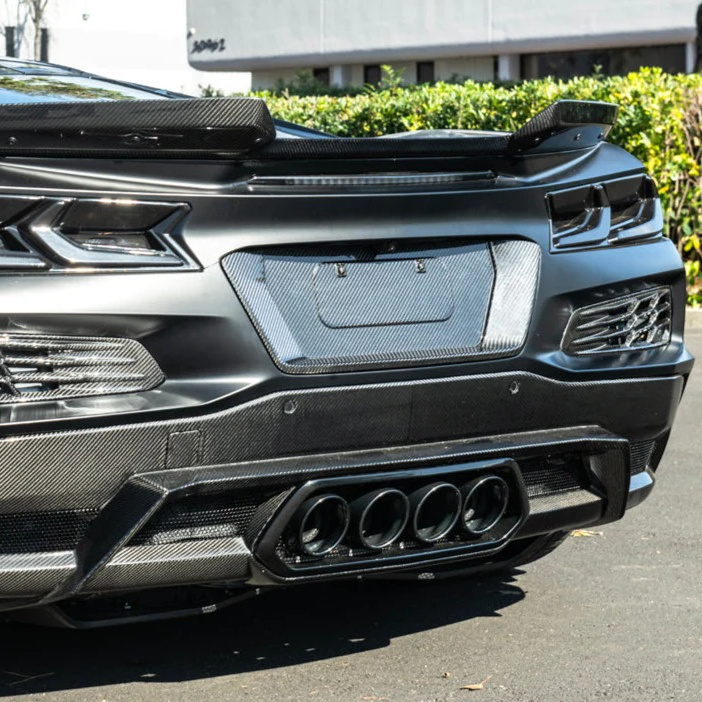 C8 Corvette Carbon Fiber Rear License Plate Backing Insert Cover | Stingray / Z06 / E-Ray