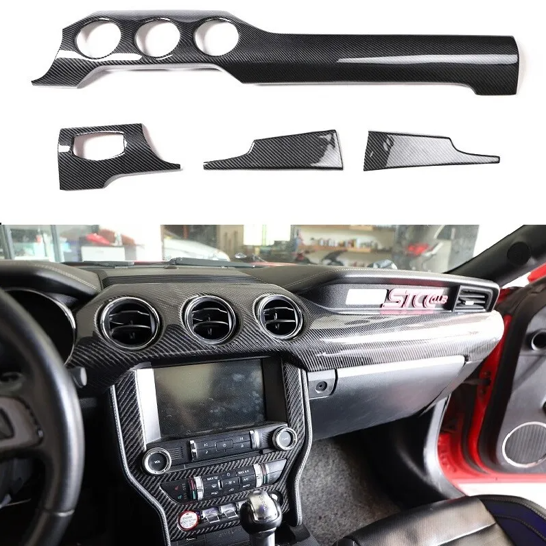 2015 - 23 Mustang Carbon Fiber Dash Board Insert Overlays
