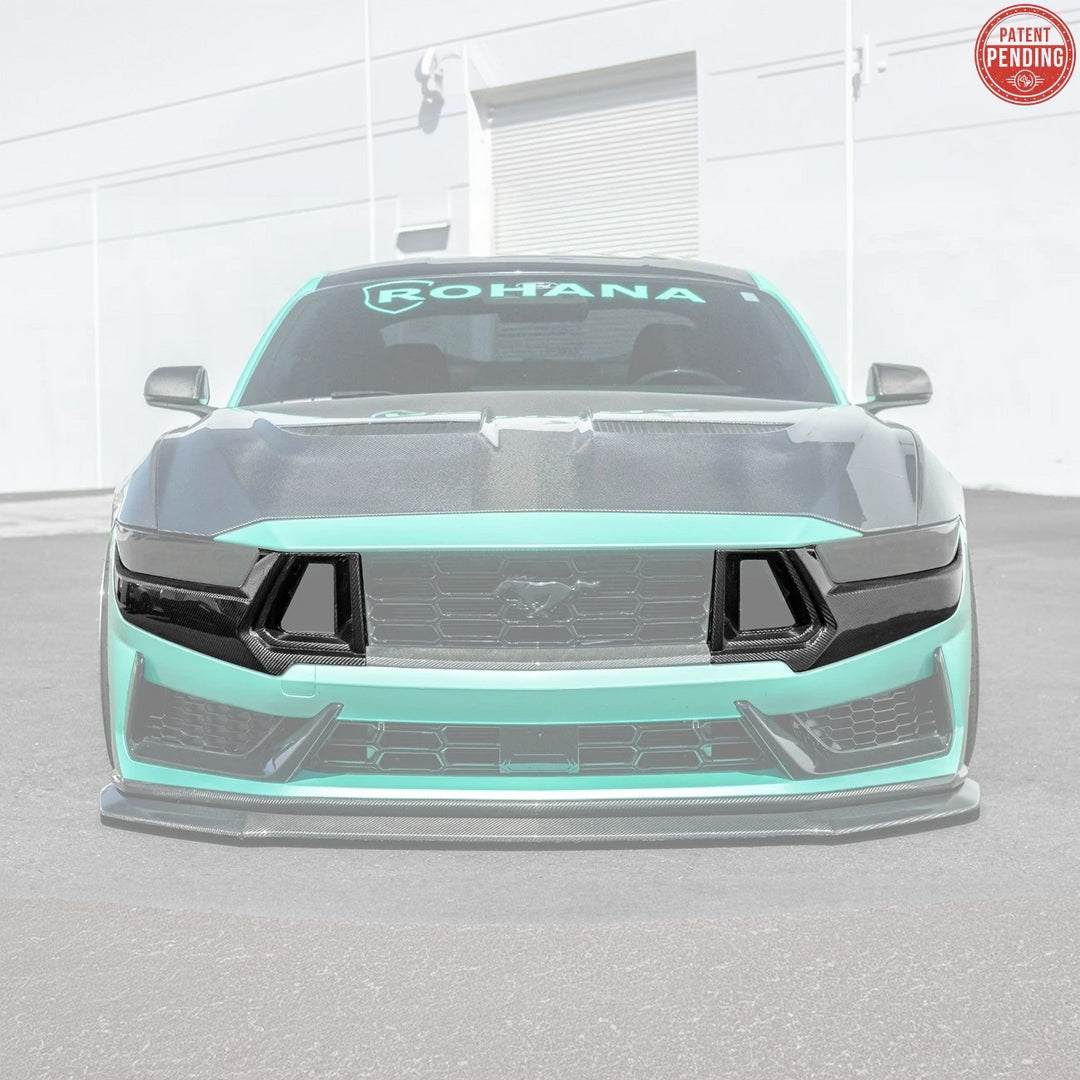 2024+ Mustang Dark Horse Dry Carbon Fiber Front Grille Trims