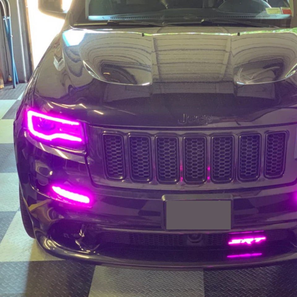 2014 - 22 Jeep Grand Cherokee RGB Flow LED Prebuilt Headlights image 4