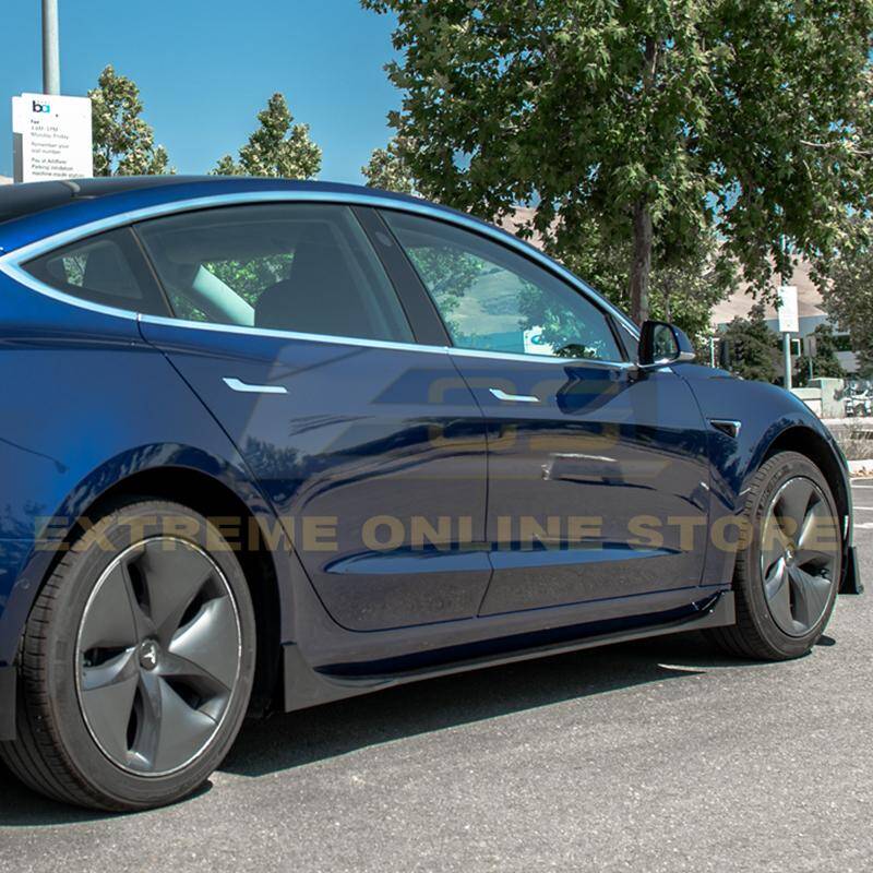 2017 - 24 Tesla Model 3 Gloss Black Performance Side Skirts