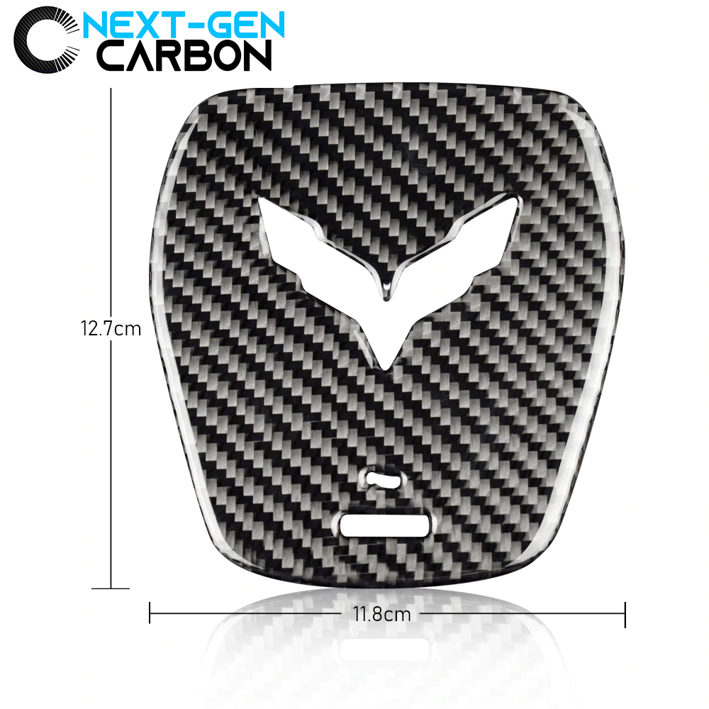 2014 - 19 C7 Corvette Real Carbon Fiber Center Steering Wheel Cover | Next-Gen Carbon