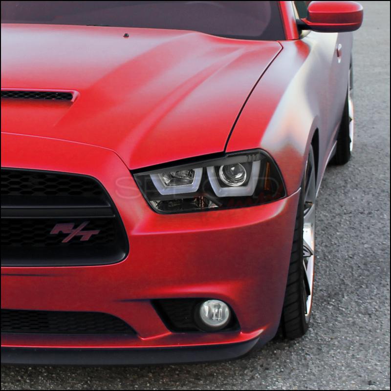 2011 - 14 Dodge Charger SPEC-D Smoked LED Headlights