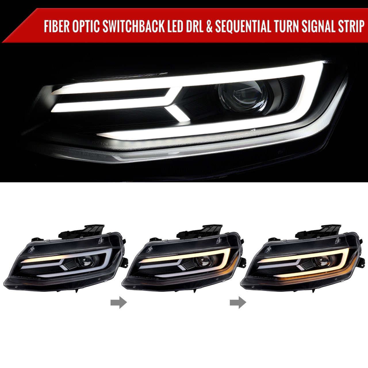 2016 - 18 Camaro LED Sequential Headlights | Spec-D Lighting