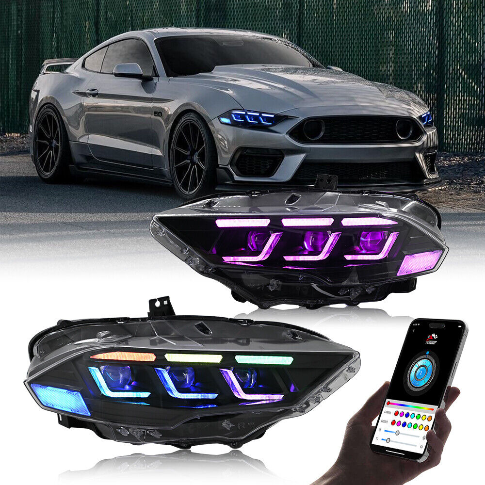 2015 - 23 Mustang RGB GTD Style LED Headlights