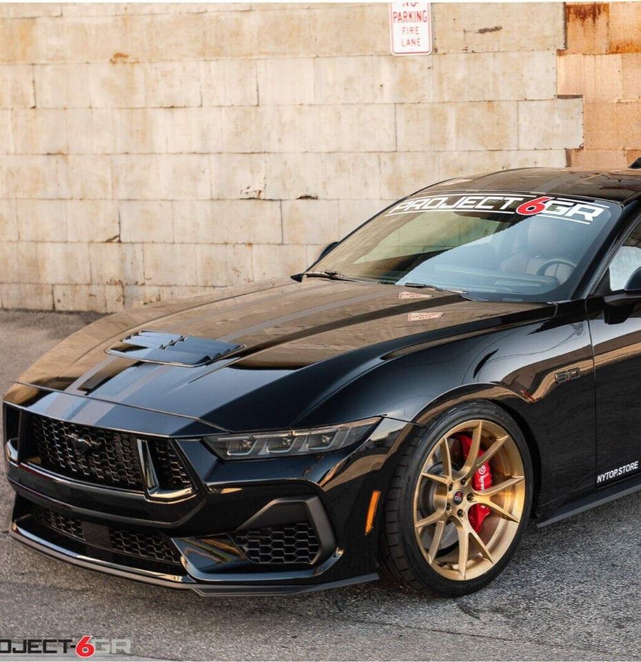 2015-24 Mustang 20'' Project 6GR Ten Spoke Black Staggered Concave Wheels