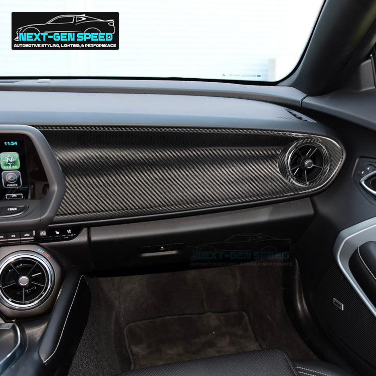 2016 - 24 Camaro Hard 1PC Carbon Fiber Passenger Dashboard Cover | Next-Gen Carbon