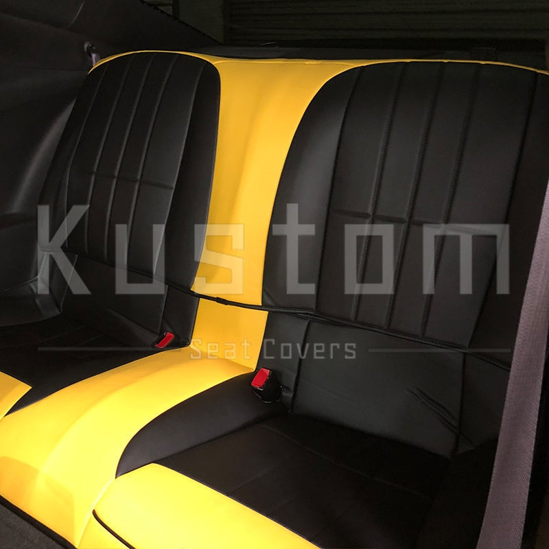 2010 - 15 Camaro Two-Tone Convertible Leather Seat Covers | KustomCover