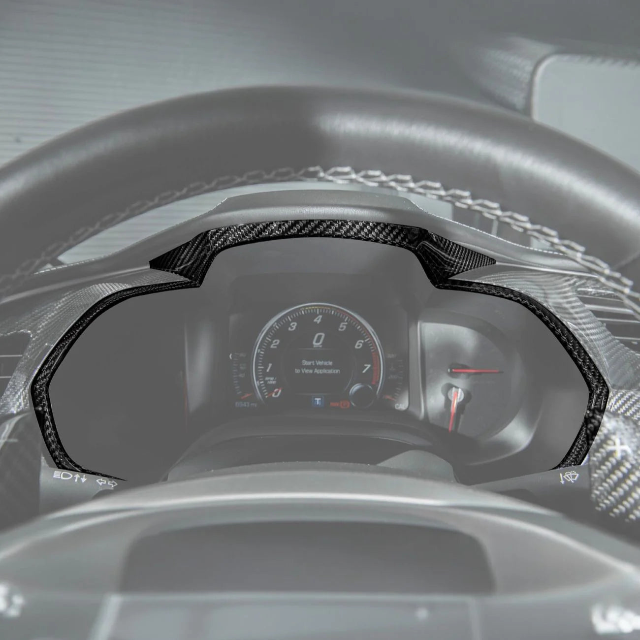 Corvette C7 Dry Carbon Fiber Speedometer Trim Cover Set image 0