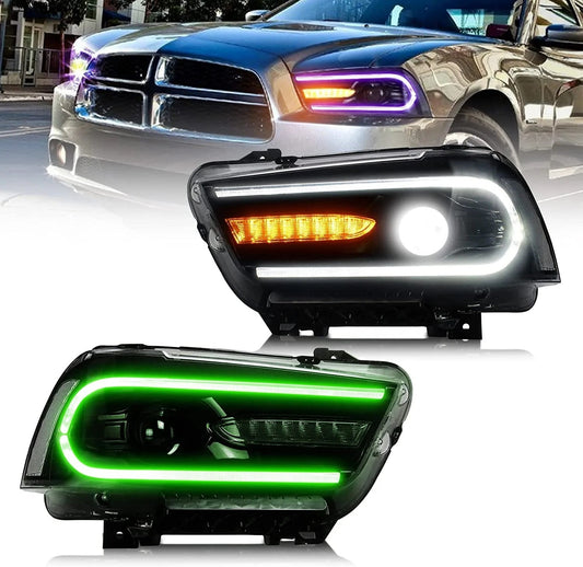 2011 - 2014 Dodge Charger RGB Prebuilt Headlights