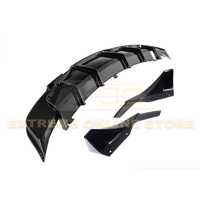 2017 - 24 Tesla Model 3 Gloss Black Rear Bumper Diffuser