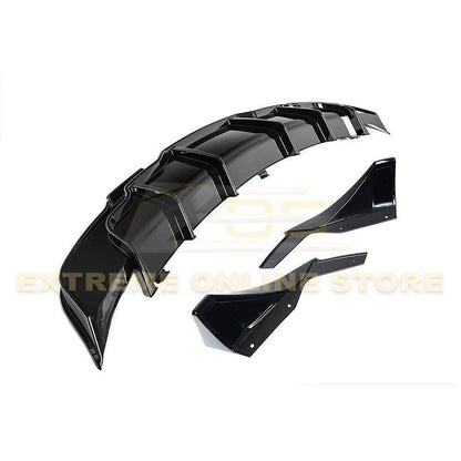 2017 - 24 Tesla Model 3 Gloss Black Rear Bumper Diffuser