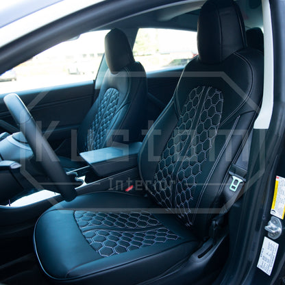 2017 - 23 Tesla Model 3 Custom Leather Seat Covers