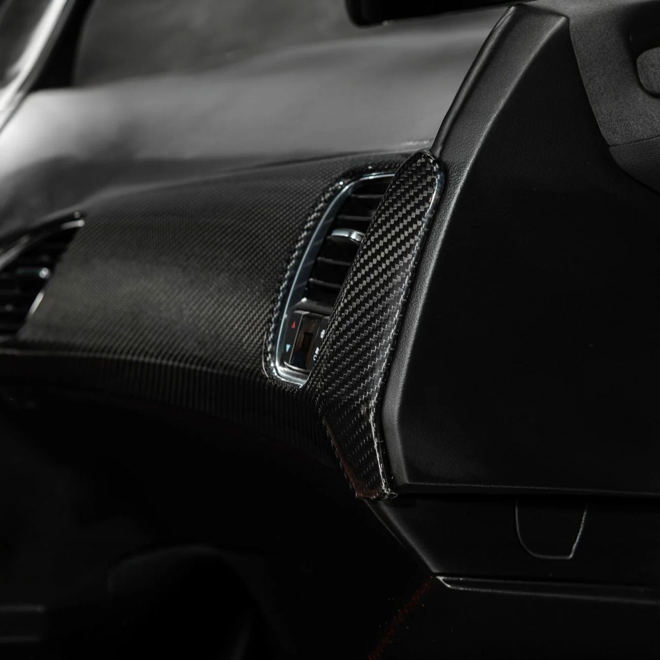 Corvette C7 Dry Carbon Fiber Passenger Side Dash Air Duct Vent Panel Cover image 6