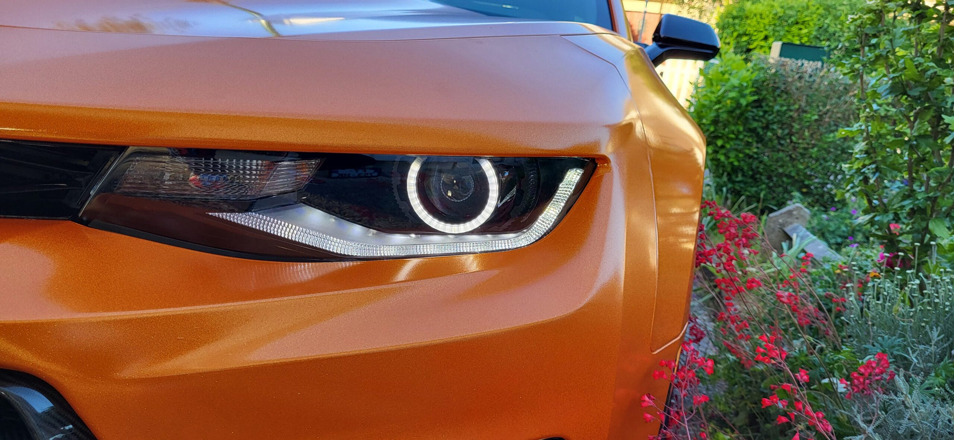 2016 - 18 Camaro Prebuilt Color Changing Headlights | Flowseries/RGB | Halo Ring | Demon Eye image 1