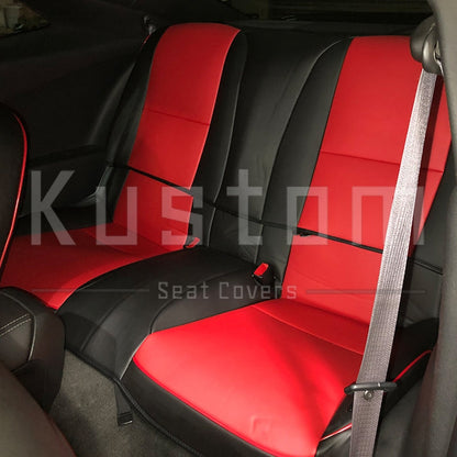 2010 - 15 Camaro Two-Tone Convertible Leather Seat Covers | KustomCover