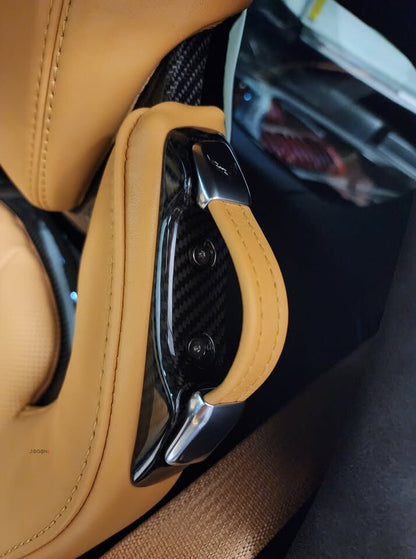 C8 Corvette Carbon Fiber Seat Belt Holder Buckle Panel Replacement