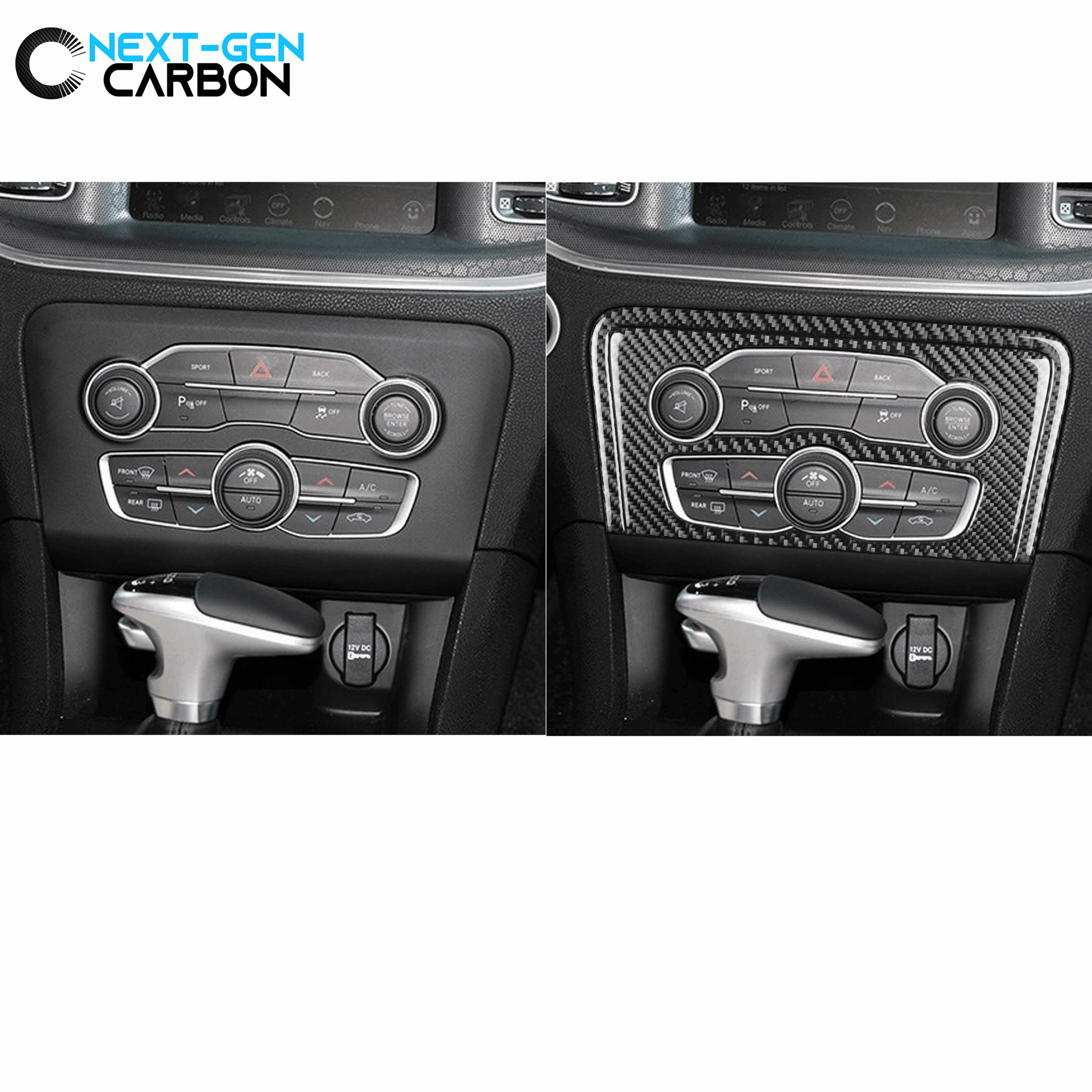 2015 - 24 Charger Carbon Fiber Climate Control Insert Overlay | Next-Gen Carbon