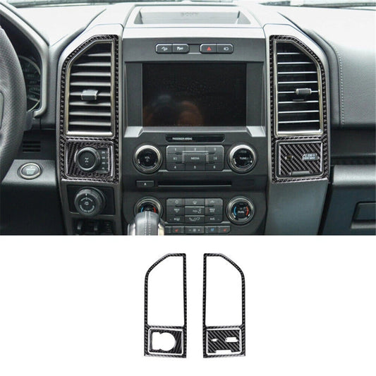 2015 - 20 Ford F150 Carbon Fiber Center Vent Overlays | Next-Gen Carbon