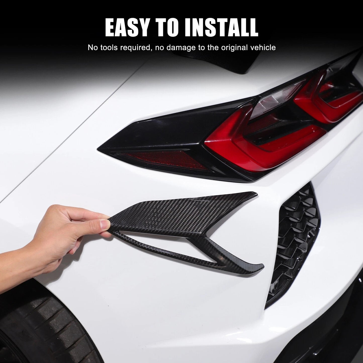 C8 Corvette Carbon Fiber Tail Light Side Bezel Cover