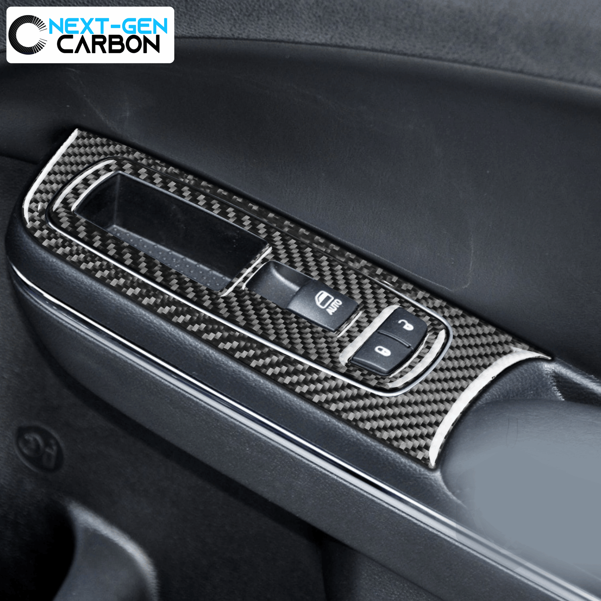 2015 - 24 Dodge Charger / Durango Carbon Fiber Window Switch Panel Overlays | Next-Gen Carbon