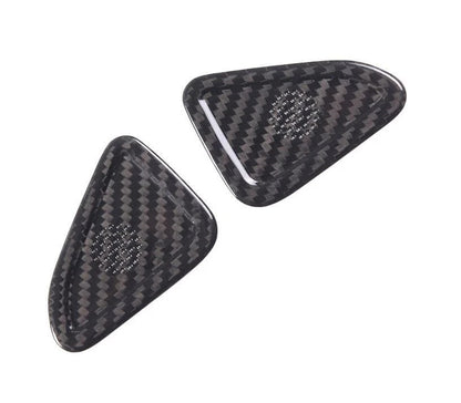 C8 Corvette Carbon Fiber Door Mic Speaker Covers | Black / Red