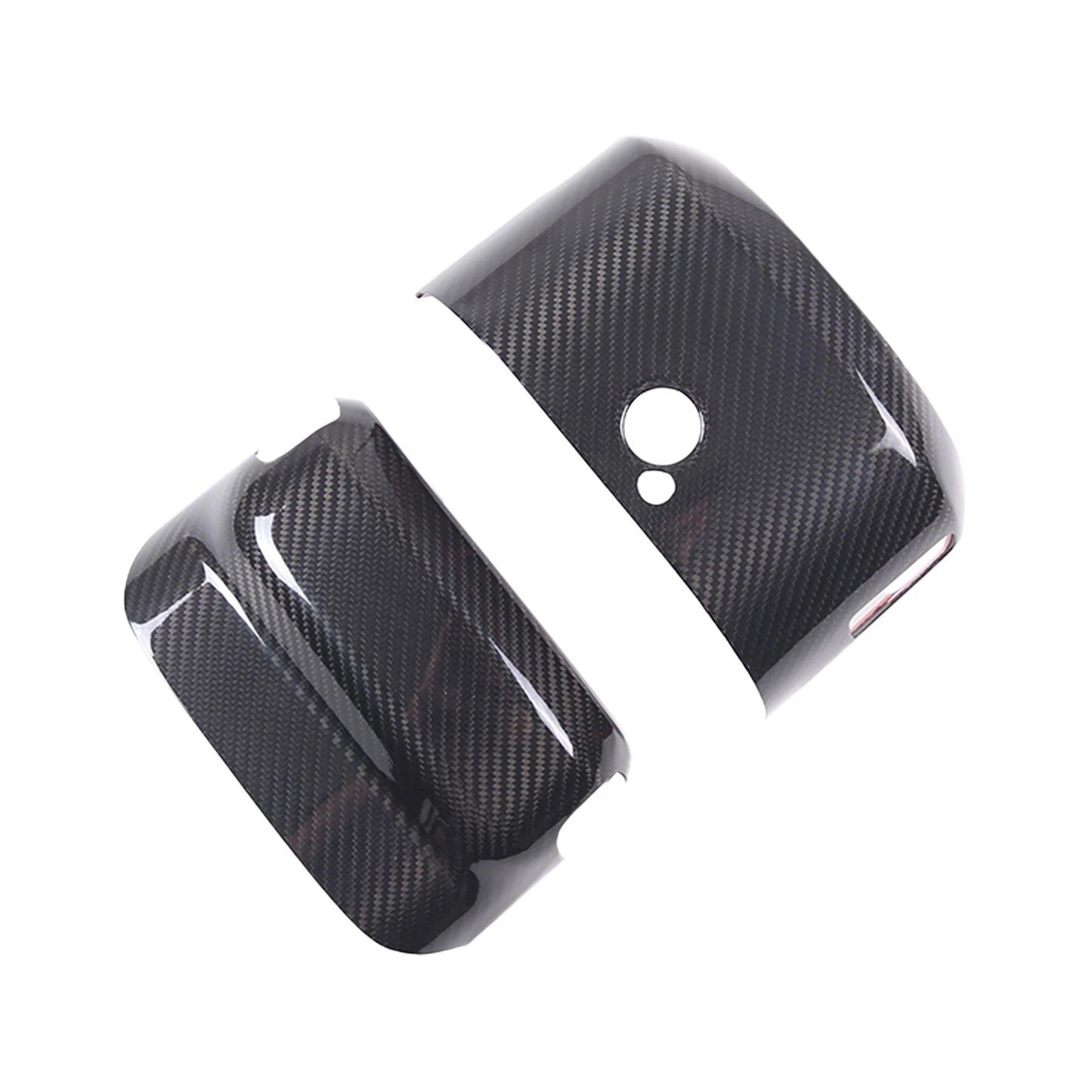 2014 - 19 C7 Corvette Carbon Fiber Steering Wheel Base Trim Cover Kit | Black / Red