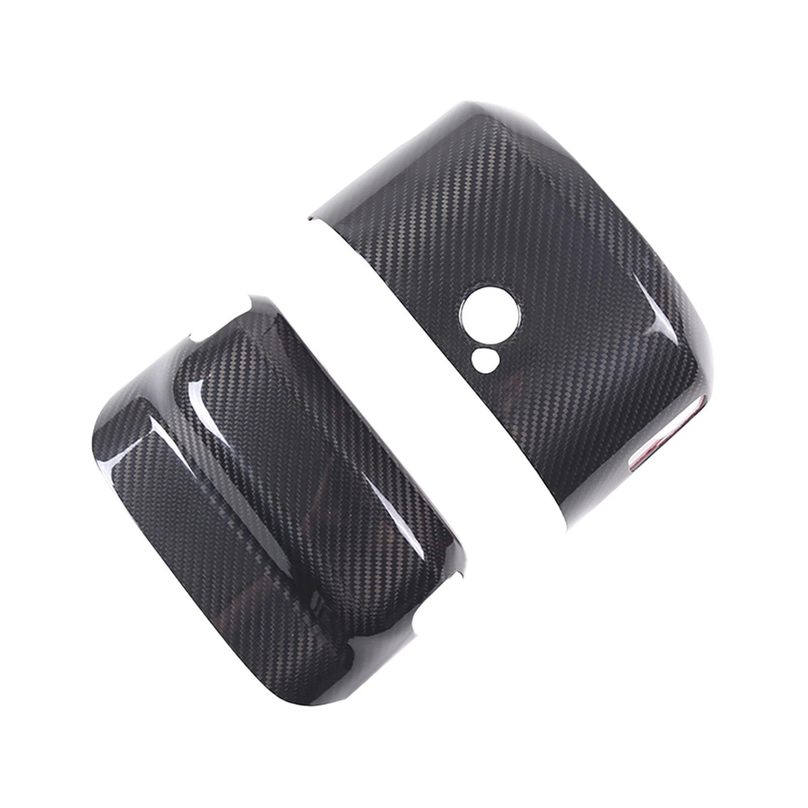 2014 - 19 C7 Corvette Carbon Fiber Steering Wheel Base Trim Cover Kit | Black / Red