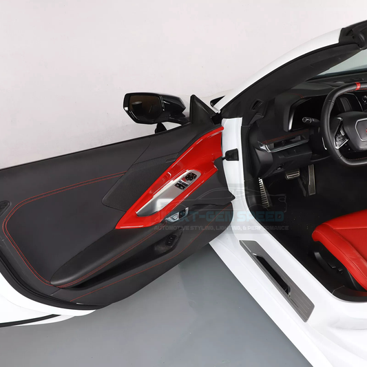 C8 Corvette Red Interior ABS Window Switch Frame Covers