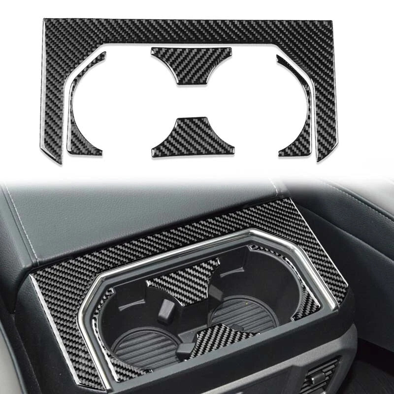 2015 - 20 Ford F150 Carbon Fiber Rear Cup Holder Trim Overlay | Next-Gen Carbon