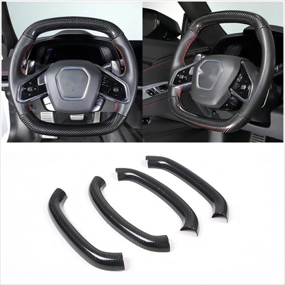 C8 Corvette Real Carbon Fiber Steering Wheel Conversion Cover Kit | Stingray / Z06