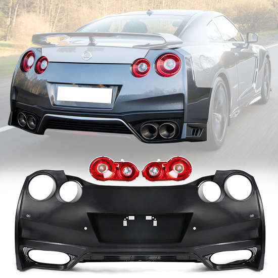 2009 - 22 Nissan R35 GTR Rear Bumper Conversion & Tail lights Kit ...