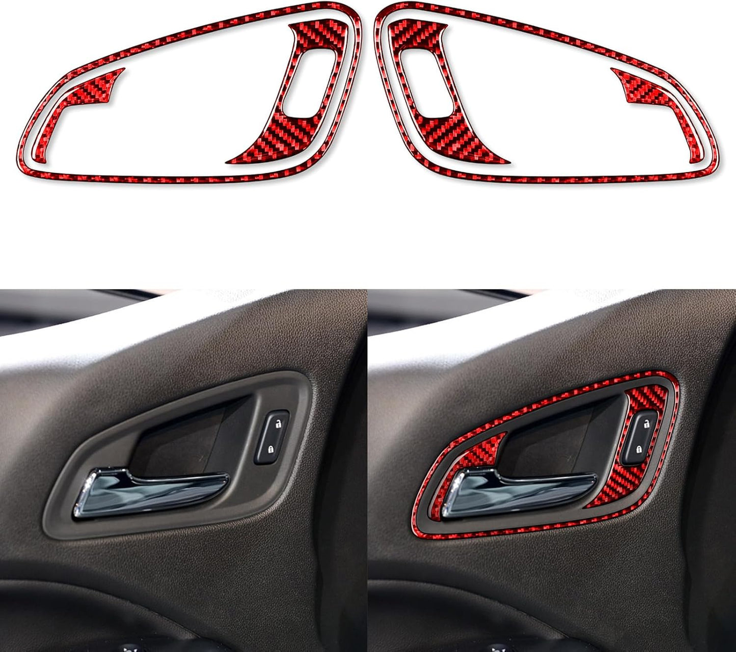 2015 - 20 GMC Canyon / Chevy Colorado Carbon Fiber Interior Door Handle Trim Kit | Next-Gen Carbon