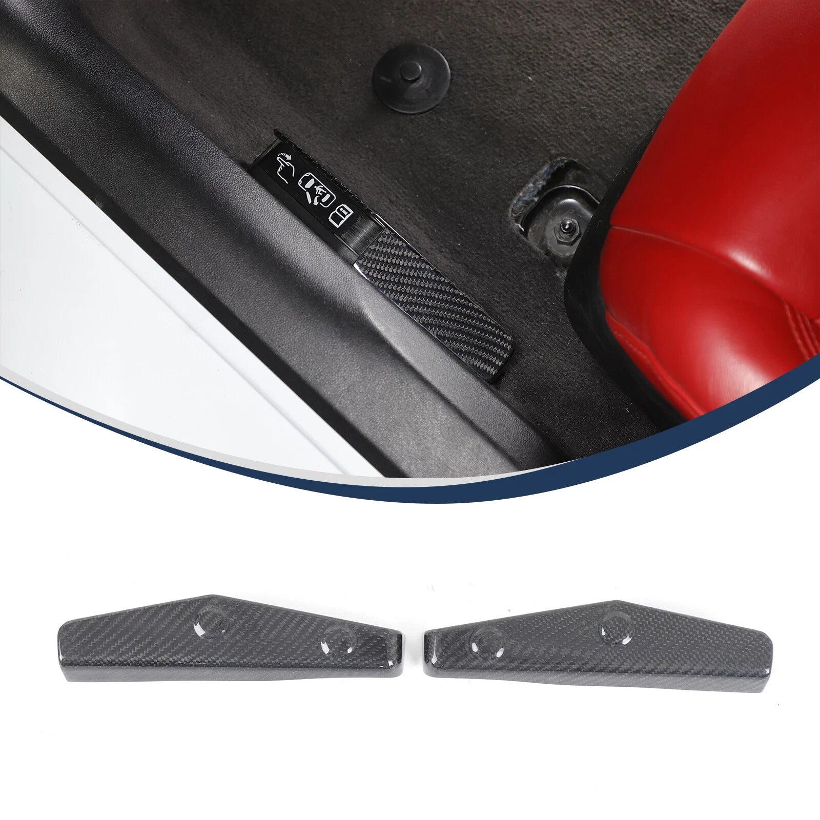 C8 Corvette Carbon Fiber Emergency Door Unlock Trim Covers