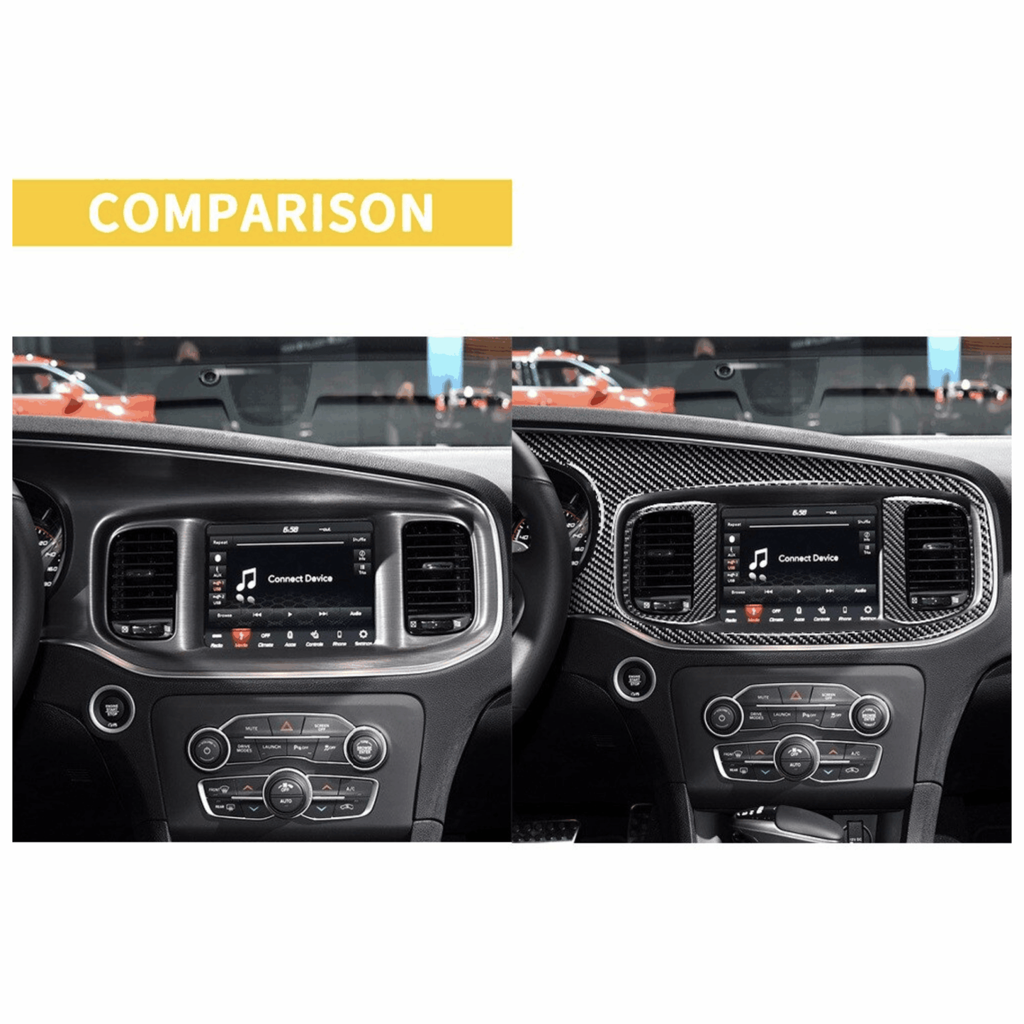 2015 - 24 Dodge Charger Real Carbon Fiber Interior Trim Cover Kit | Next-Gen Carbon