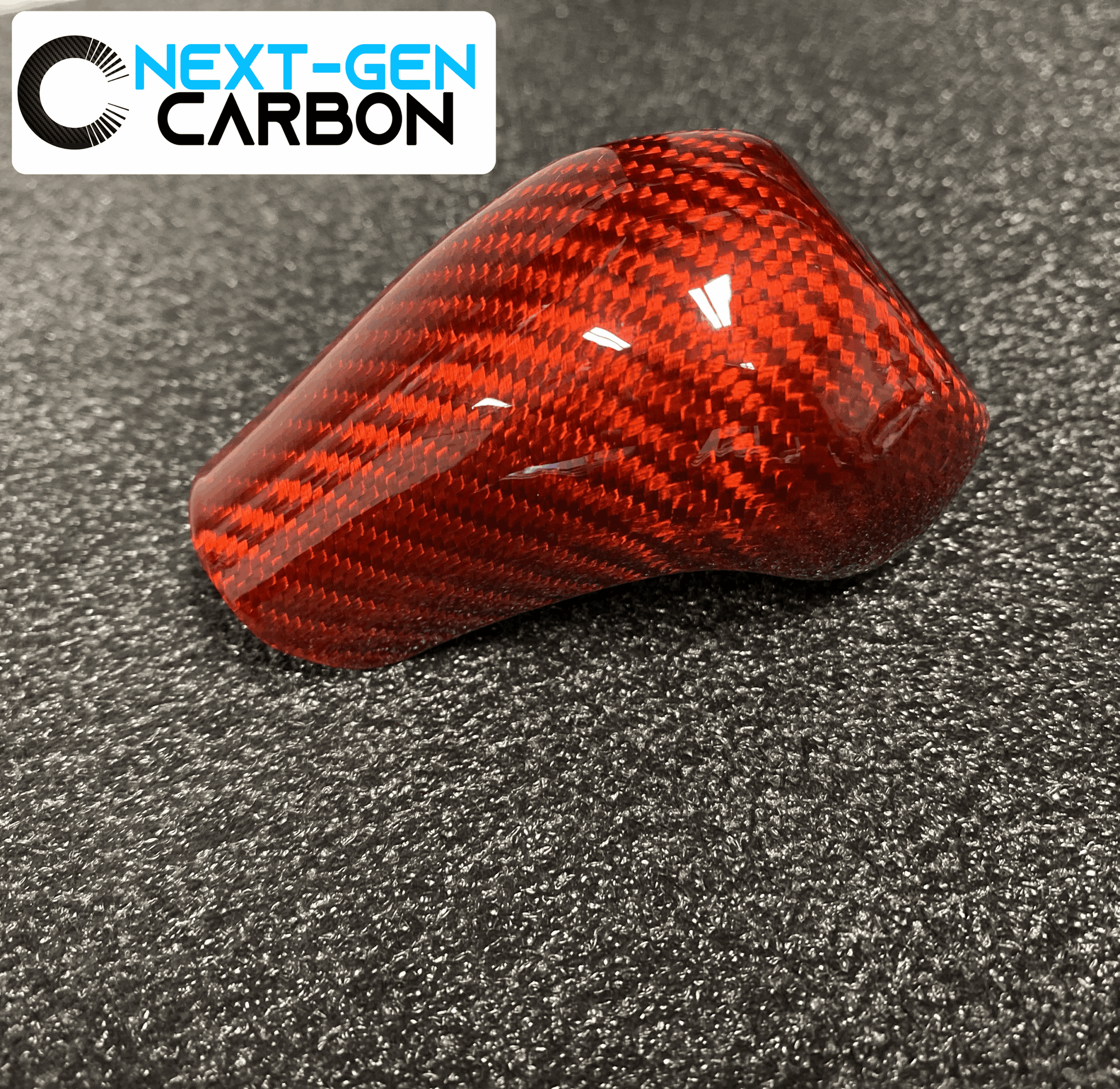 2014 - 19 C7 Corvette Red Carbon Fiber Shifter Knob Handle Cover | Next-Gen Carbon