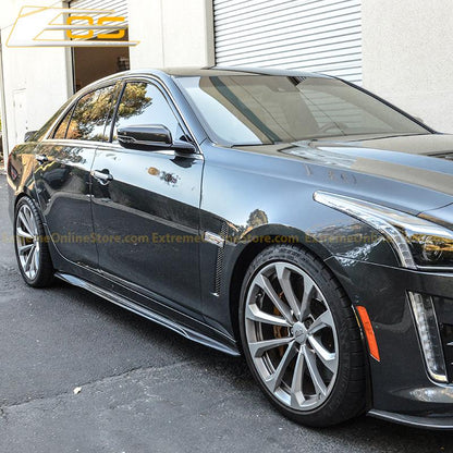 2016 - 19 Cadillac CTS-V Carbon Fiber Front Splitter &amp; Side Skirts Rockers