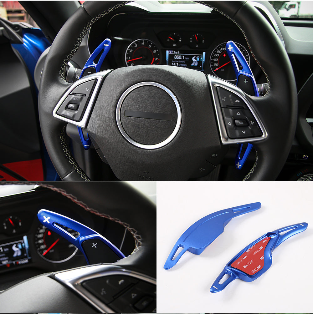 2016 - 24 Camaro Aluminum Paddle Shifter Cover Extensions | Red/Blue/Green/Silver/Black image 2