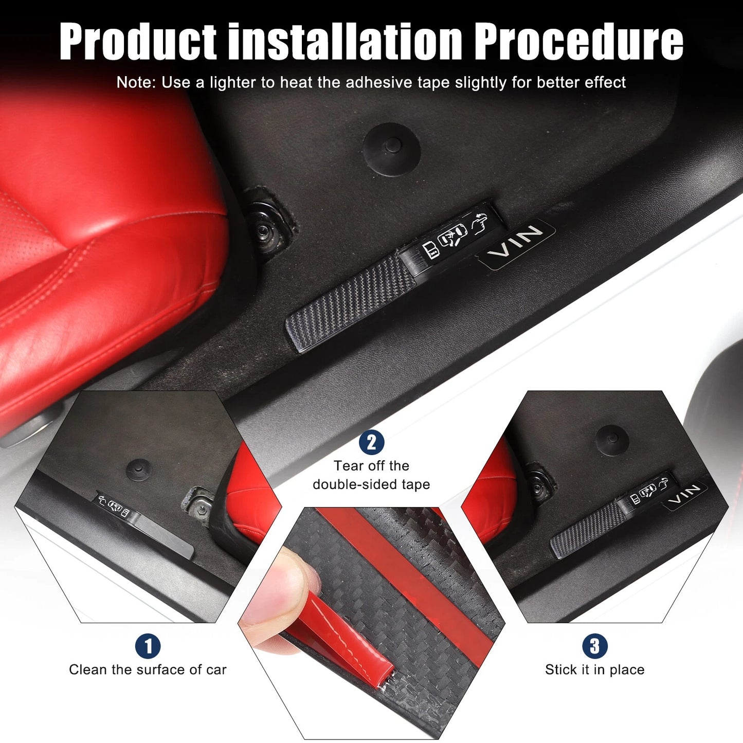 C8 Corvette Carbon Fiber Emergency Door Unlock Trim Covers