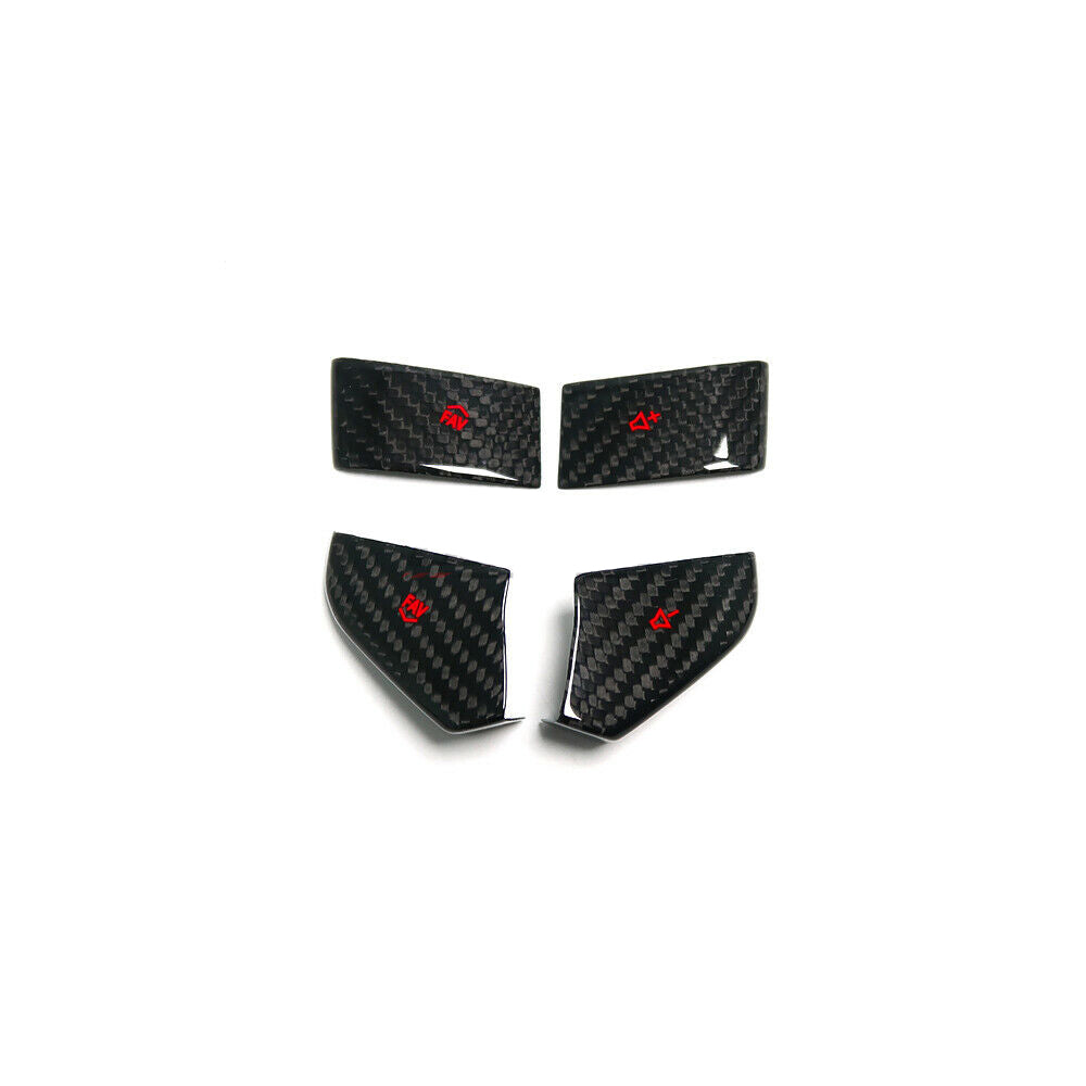 C8 Corvette Carbon Fiber Steering Wheel Button Covers (Black/Red/White/Blue) | Next-Gen Carbon
