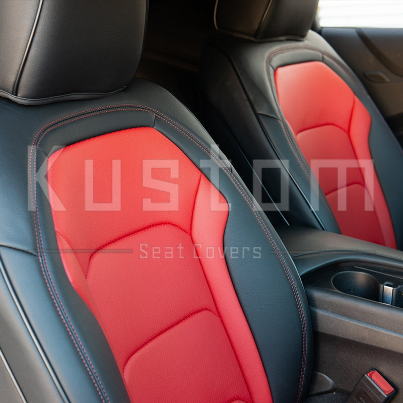 2016 - 24 Camaro Two-Tone Convertible Leather Seat Covers | KustomCover